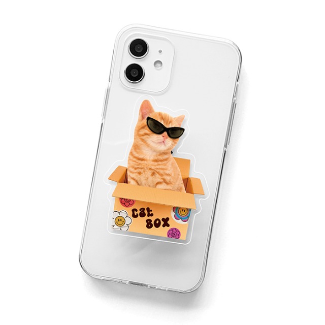 [투명톡단품 고양이박스] 휴대폰케이스 에어팟케이스